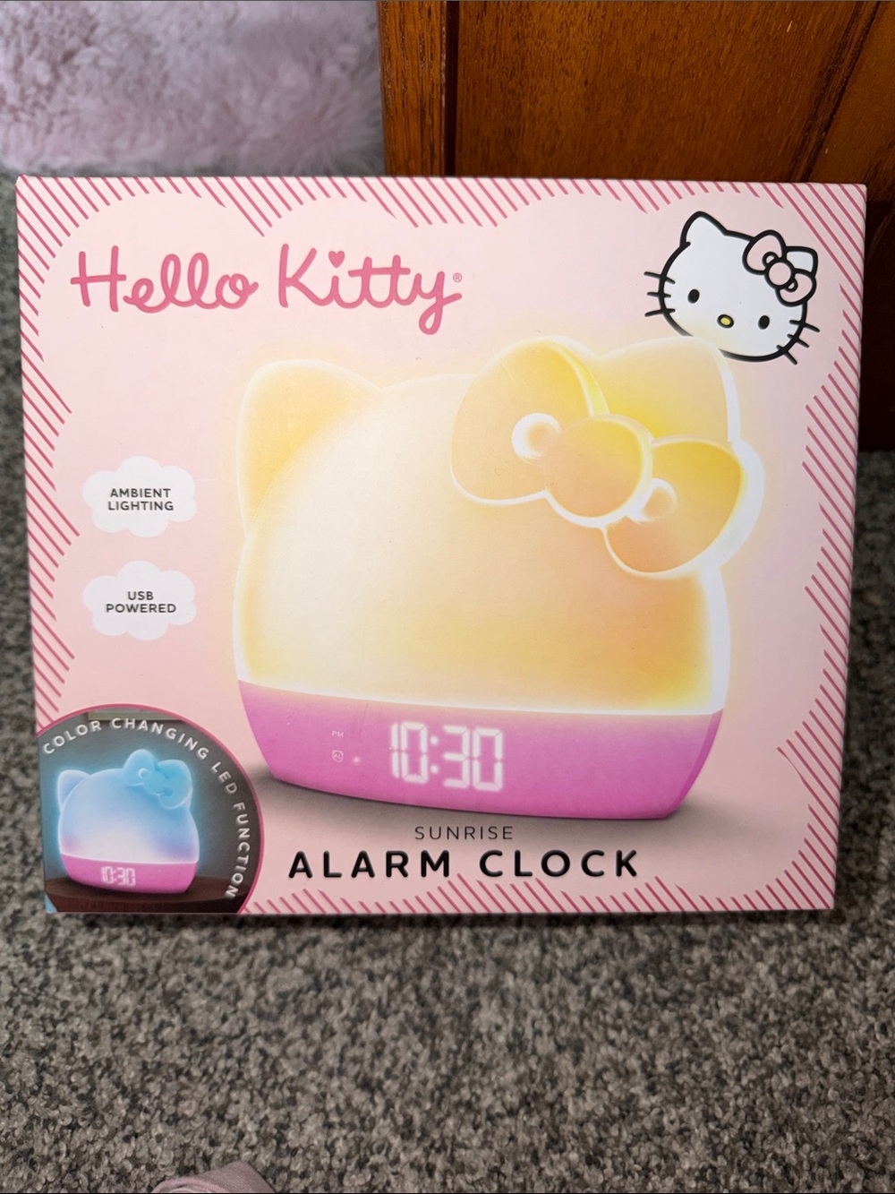 Hello Kitty Pink & Yellow Sunrise Alarm Clock